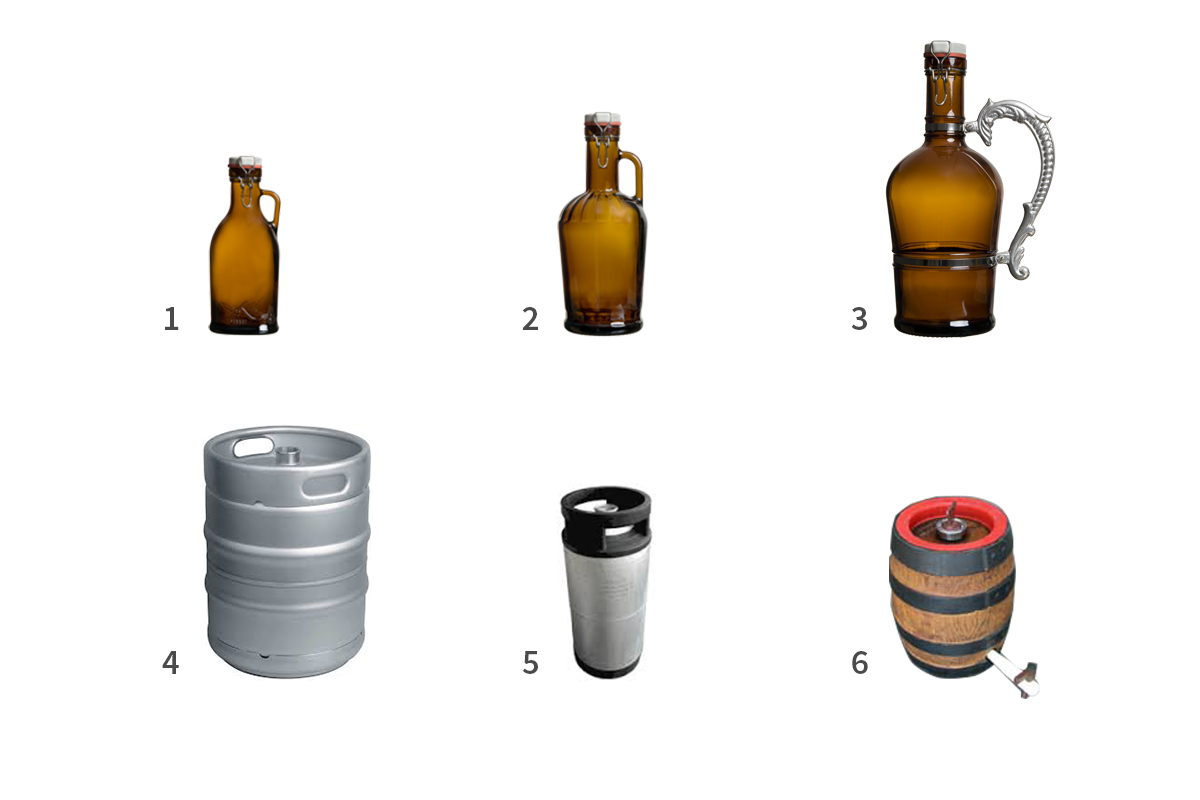 Gefässe für die Fahrtwind-Biere Gefässe für die Fahrtwind-Biere